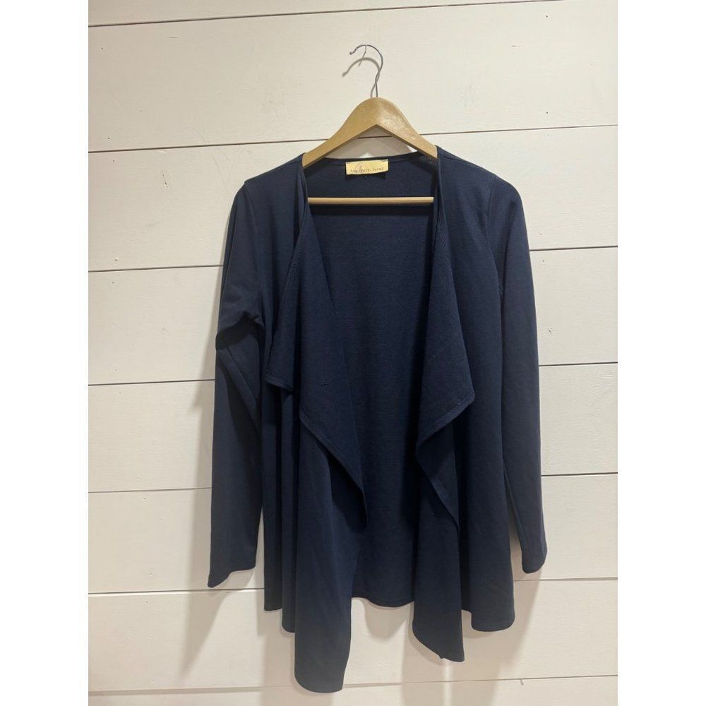 How Very Loved Navy Blue Open Front Cardigan Medium